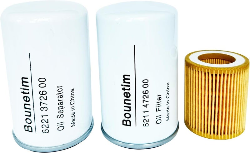 Bounetim طقم فلتر 6221372600 + 6211472600 + 6211473700 متوافق مع فلتر استبدال ضاغط الهواء كوينسي، أجزاء الترشيح لضاغط QGS QRS - Image 1